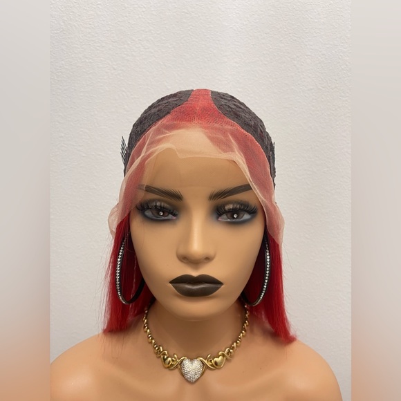 New! 12” Middle T Part, Straight Human Hair Bob Wig - Picture 5 of 11